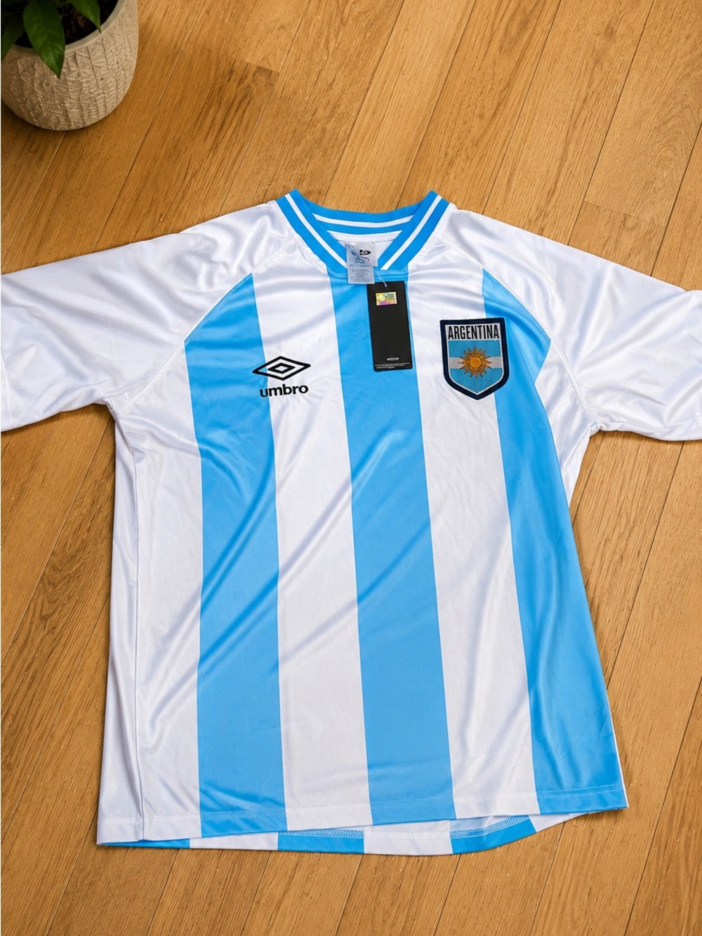 Umbro Argentina Soccer Jersey - Sky Blue & White
